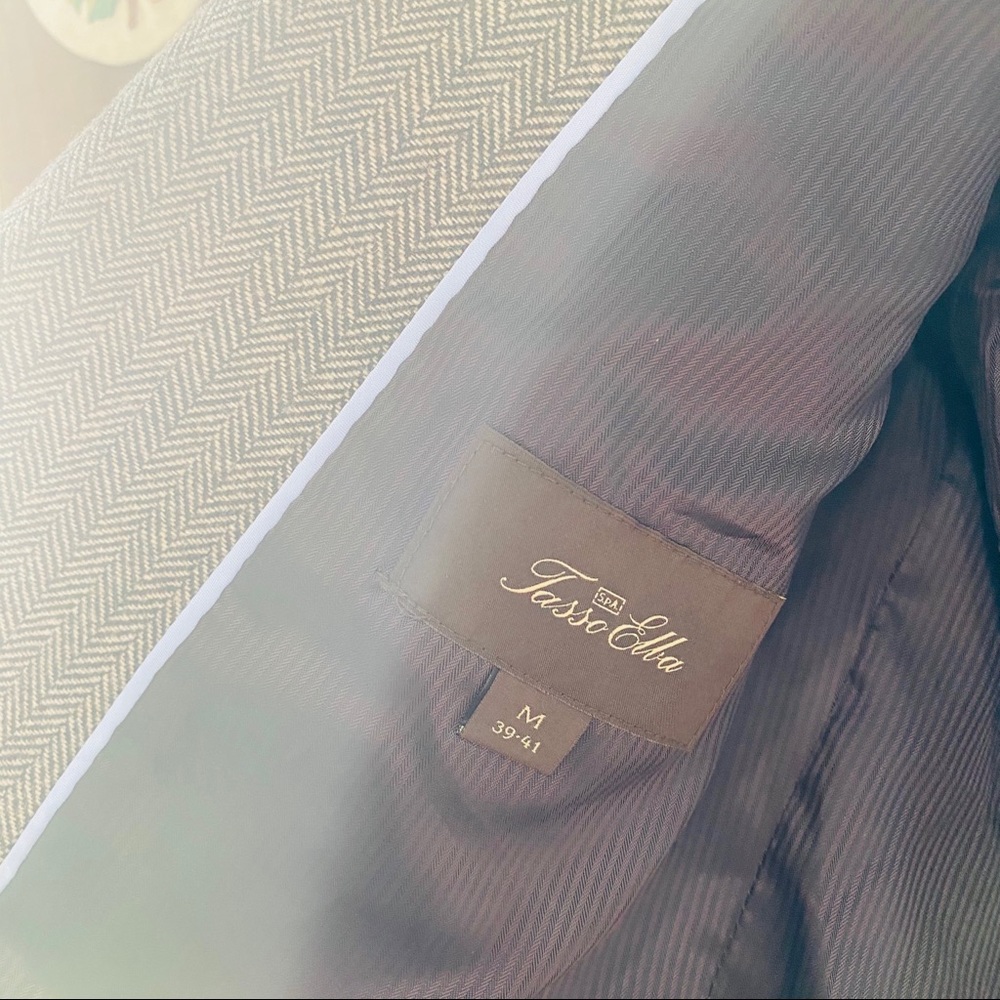Tasso Elba Herringbone Padded Elbow Sports Coat - Picture 7 of 11